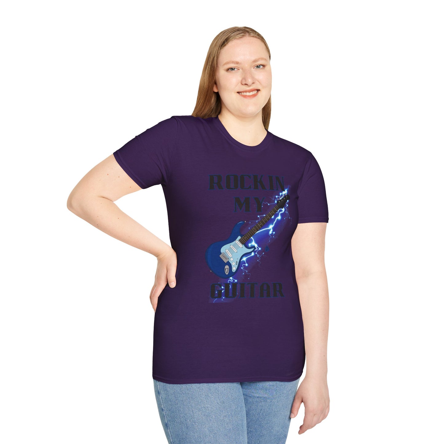 Rockin' My Guitar Unisex Softstyle T-Shirt - Perfect for Music Lovers