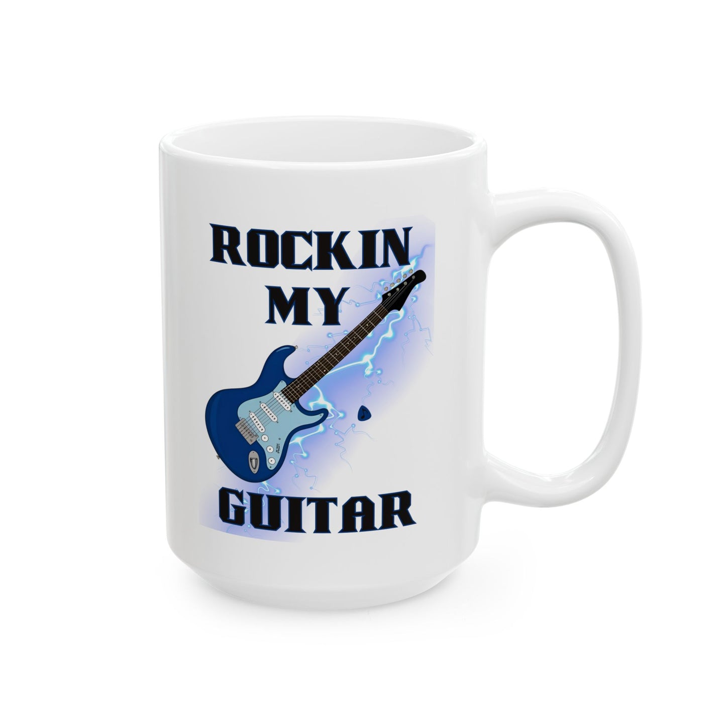 Rockin' Guitar Ceramic Mug - 11oz & 15oz Coffee Cup for Music Lovers