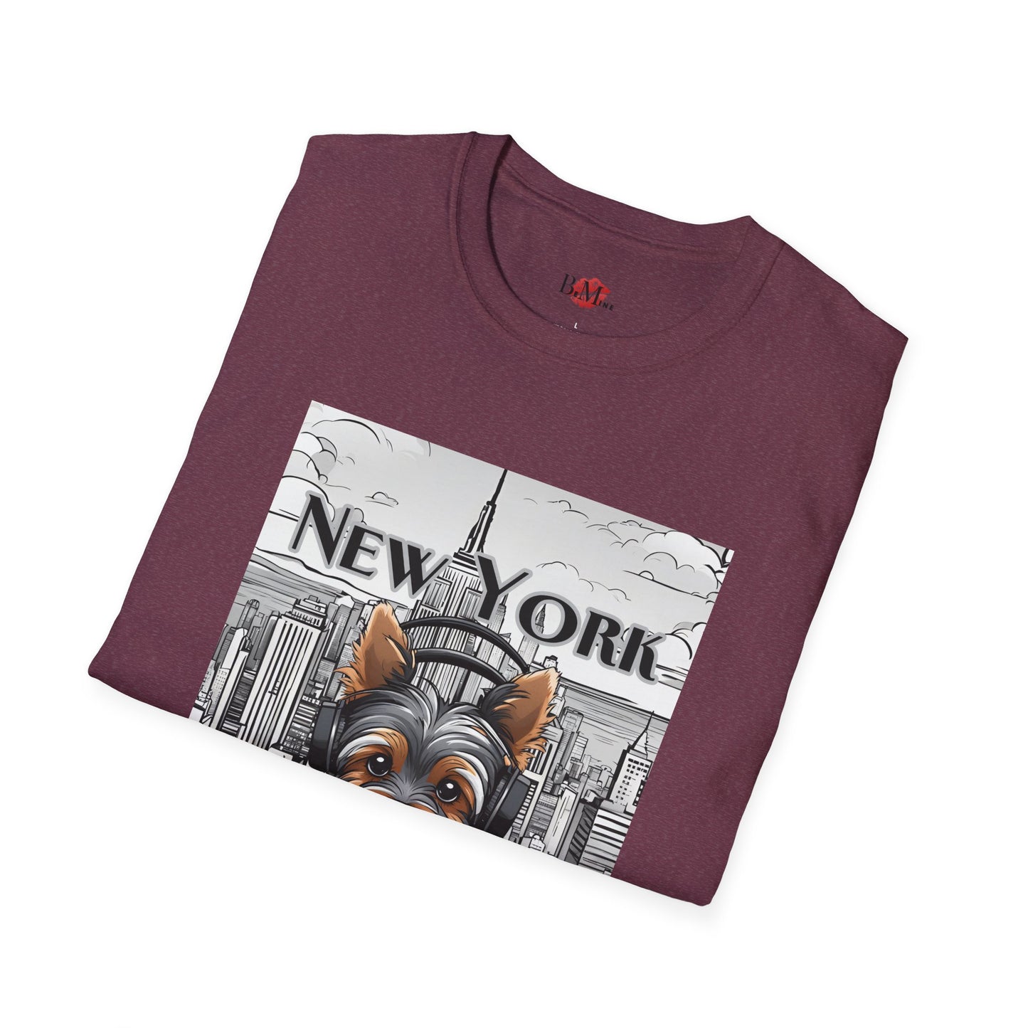 New York Beats 男女通用柔软风格 T 恤 - 都市狗图案 T 恤,适合城市爱好者