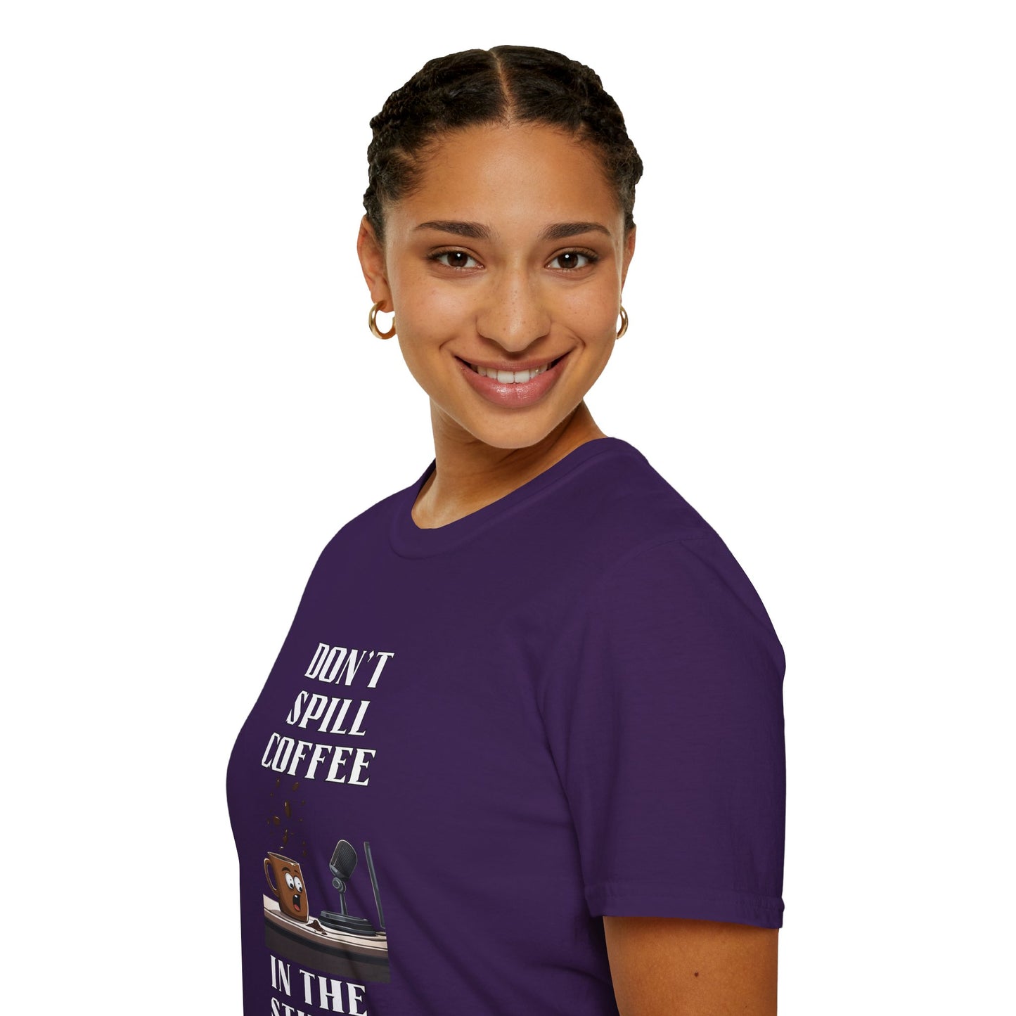 Don't Spill Coffee in the Studio Unisex Softstyle T-Shirt