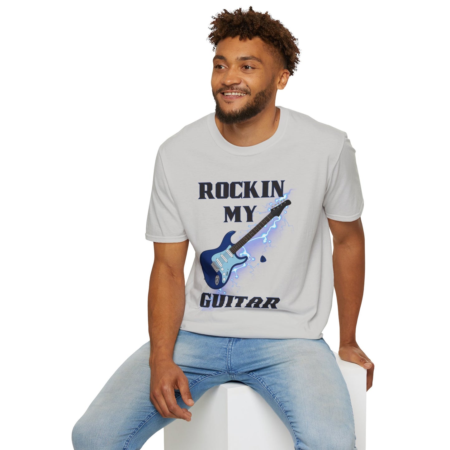 Rockin' My Guitar Unisex Softstyle T-Shirt - Perfect for Music Lovers