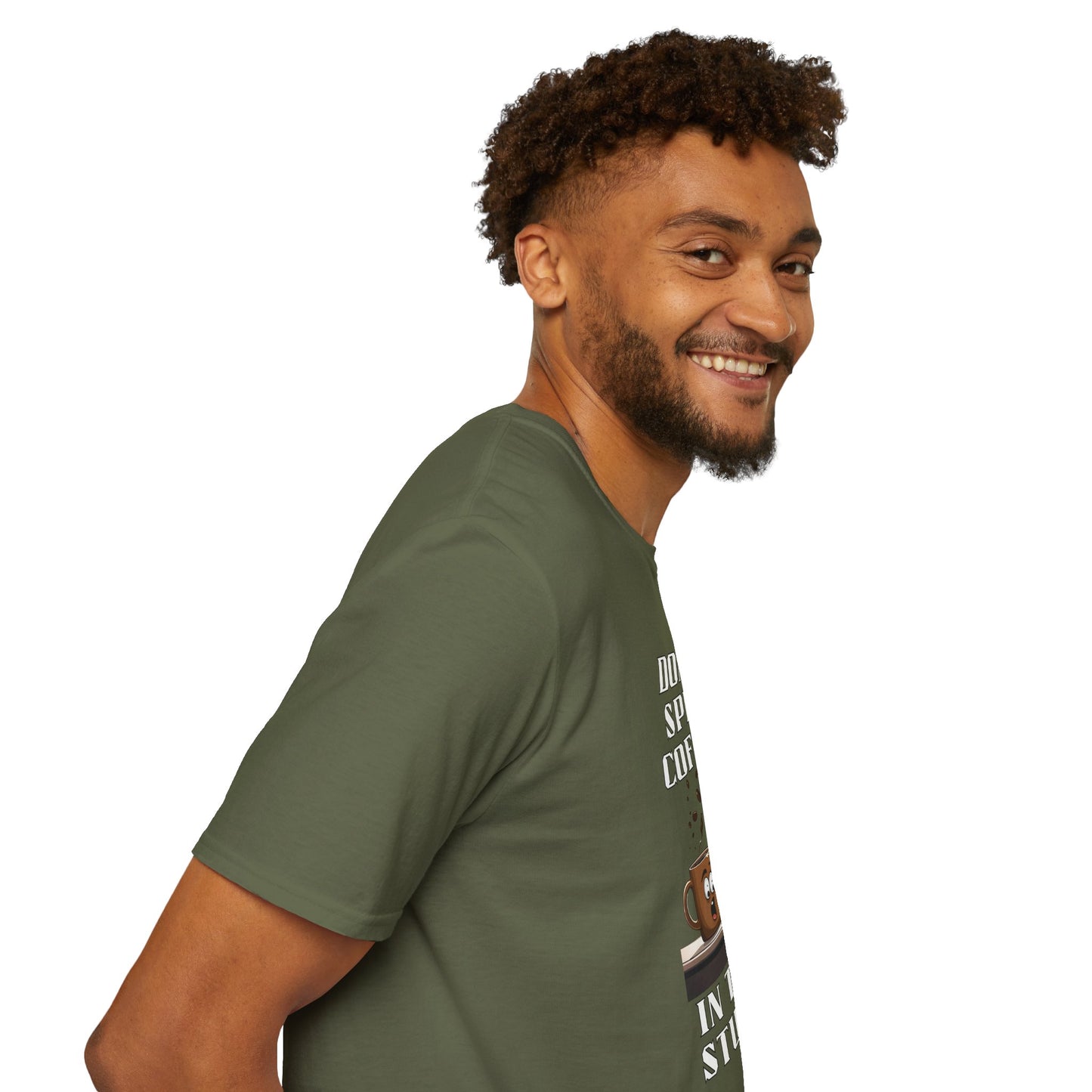 Don't Spill Coffee in the Studio Unisex Softstyle T-Shirt