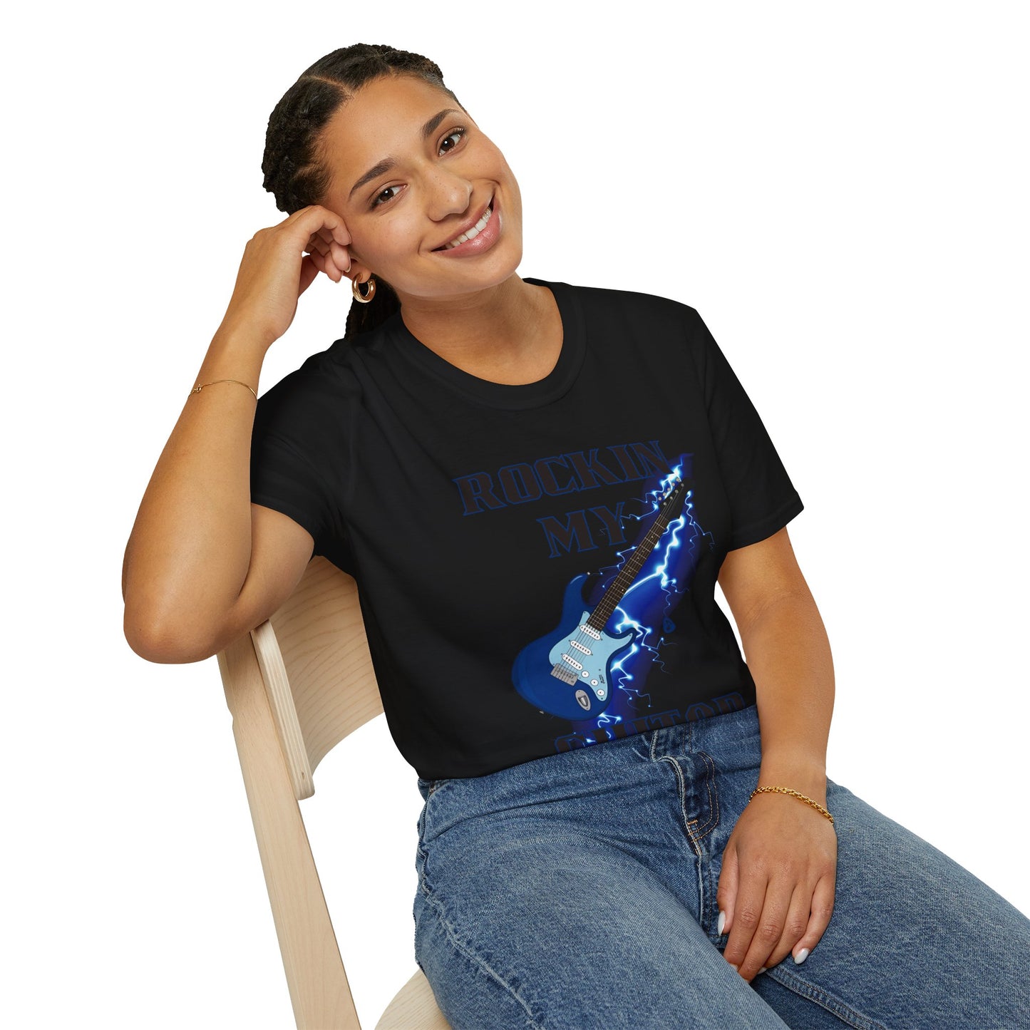 Rockin' My Guitar Unisex Softstyle T-Shirt - Perfect for Music Lovers