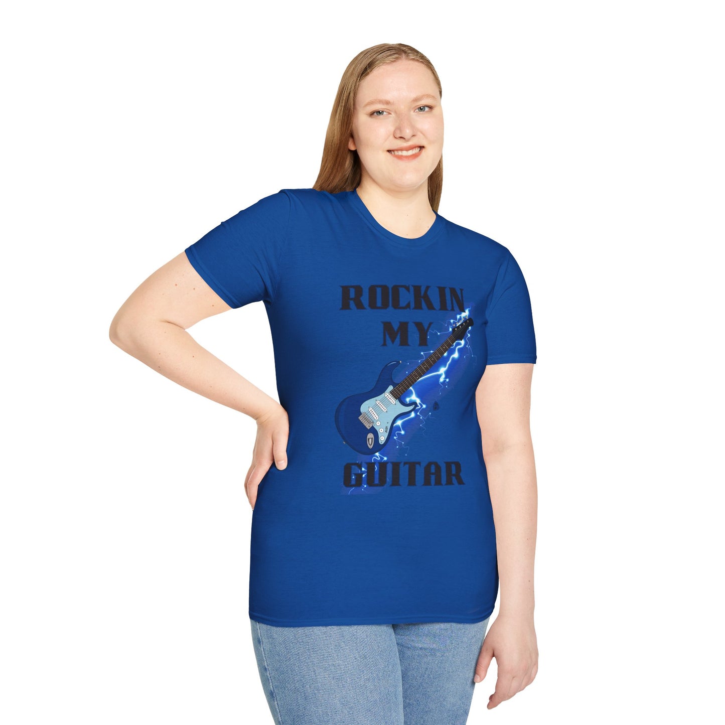 Rockin' My Guitar Unisex Softstyle T-Shirt - Perfect for Music Lovers