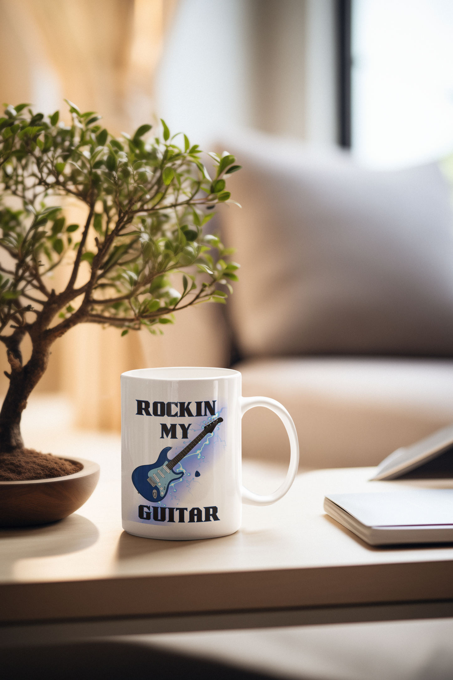 Rockin' Guitar Ceramic Mug - 11oz & 15oz Coffee Cup for Music Lovers