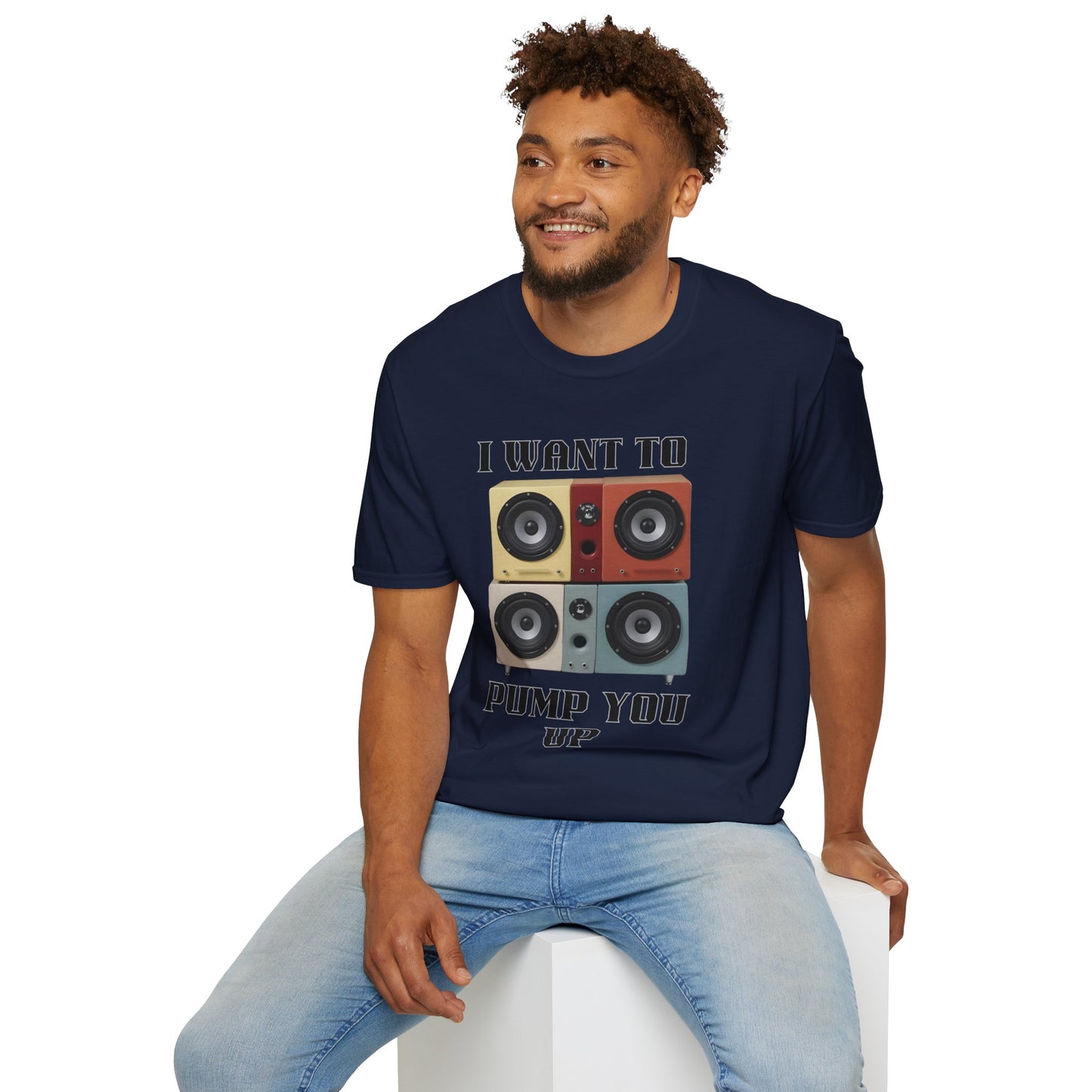 I Want to Pump You Up Unisex Softstyle T-Shirt - Fun Graphic Tee for Music Lovers