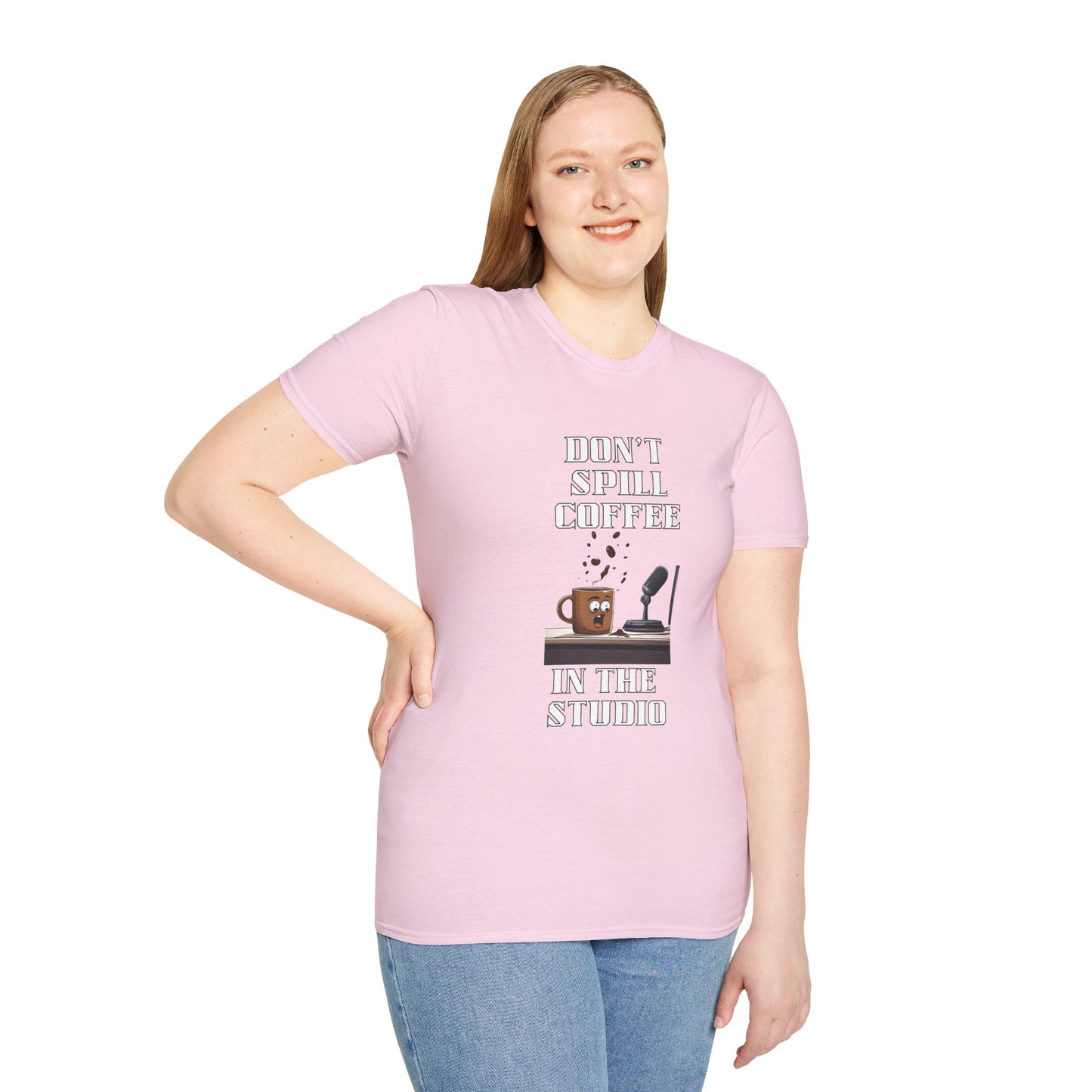 Don't Spill Coffee in the Studio Unisex Softstyle T-Shirt