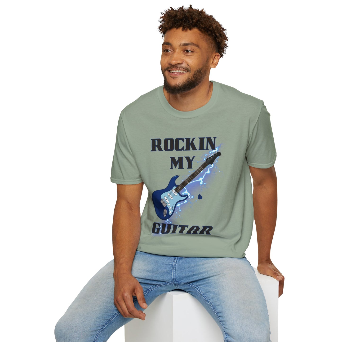 Rockin' My Guitar Unisex Softstyle T-Shirt - Perfect for Music Lovers