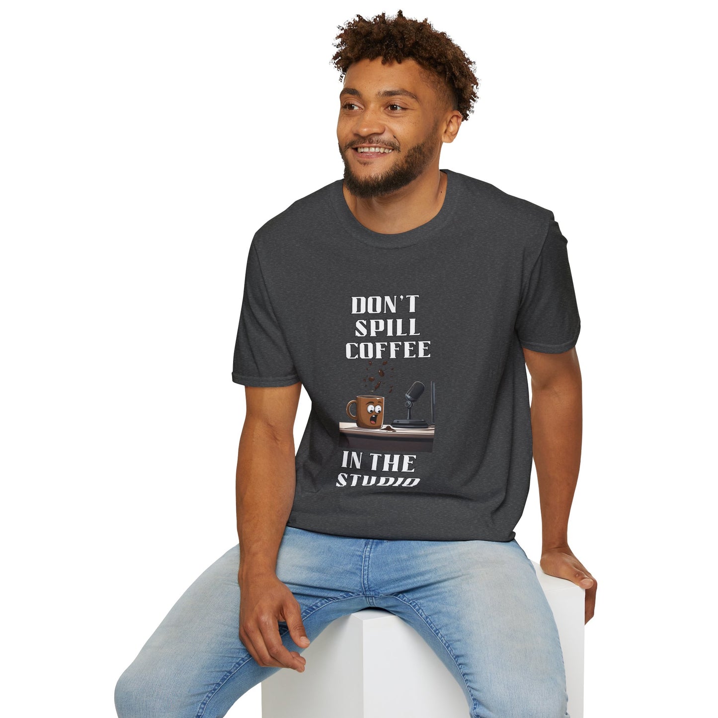 Don't Spill Coffee in the Studio Unisex Softstyle T-Shirt