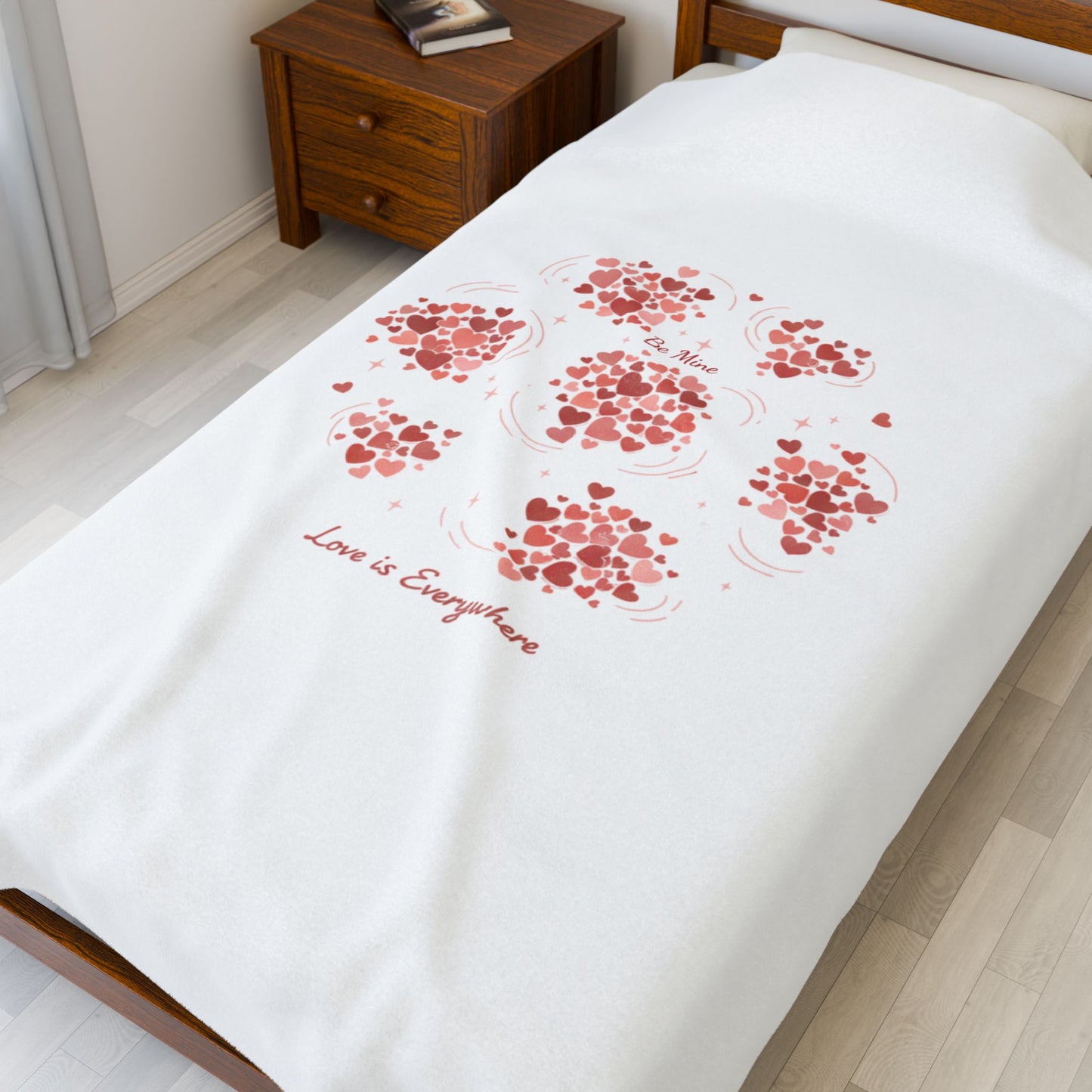 Tiny Heart Confetti Cluster Velveteen Plush Blanket | Tiny Hearts Everywhere