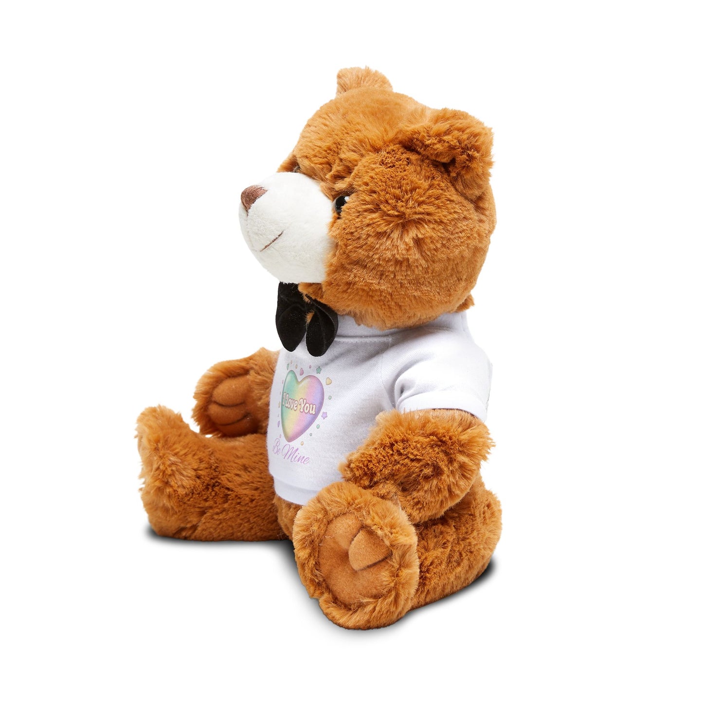 Cute Brown Teddy Bear Plush with 'I Love You' T-Shirt