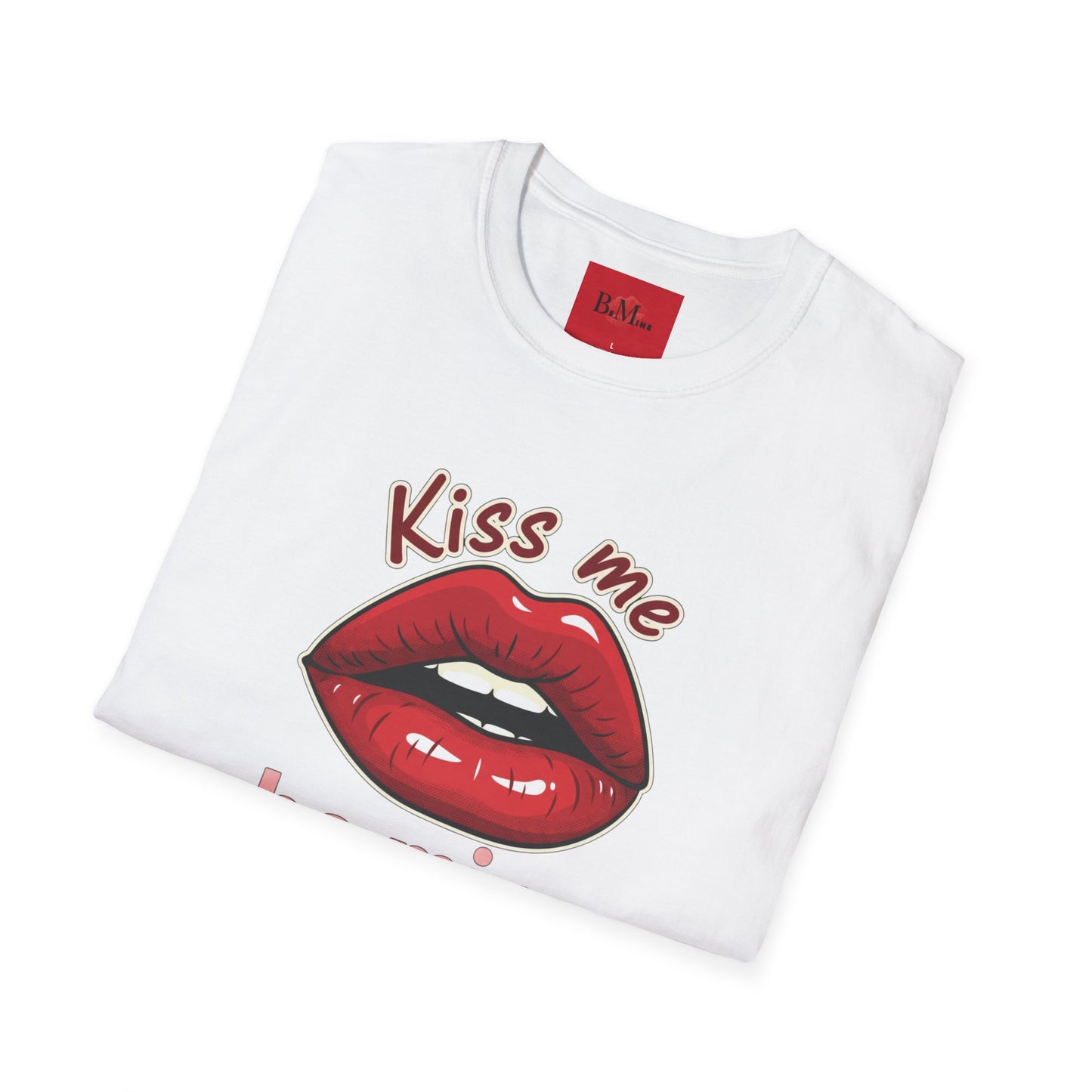 Kiss Me Be Mine T-Shirt — Red Lip Valentine Graphic Tee
