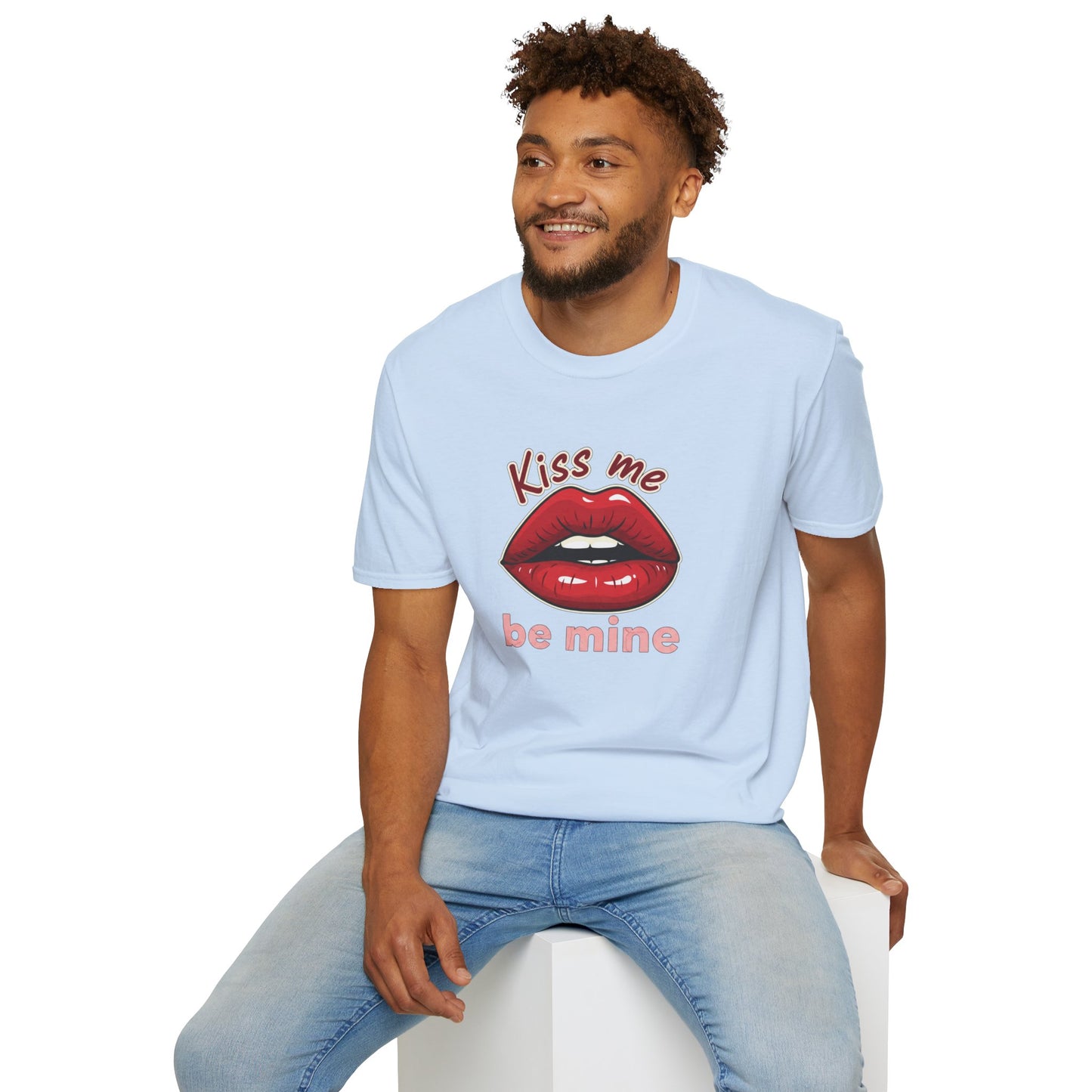 Kiss Me Be Mine T-Shirt — Red Lip Valentine Graphic Tee