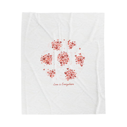 Tiny Heart Confetti Cluster Velveteen Plush Blanket | Tiny Hearts Everywhere