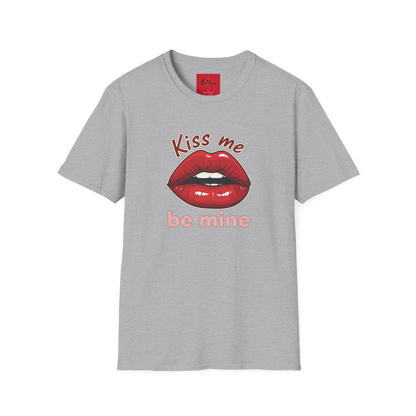 Kiss Me Be Mine T-Shirt — Red Lip Valentine Graphic Tee