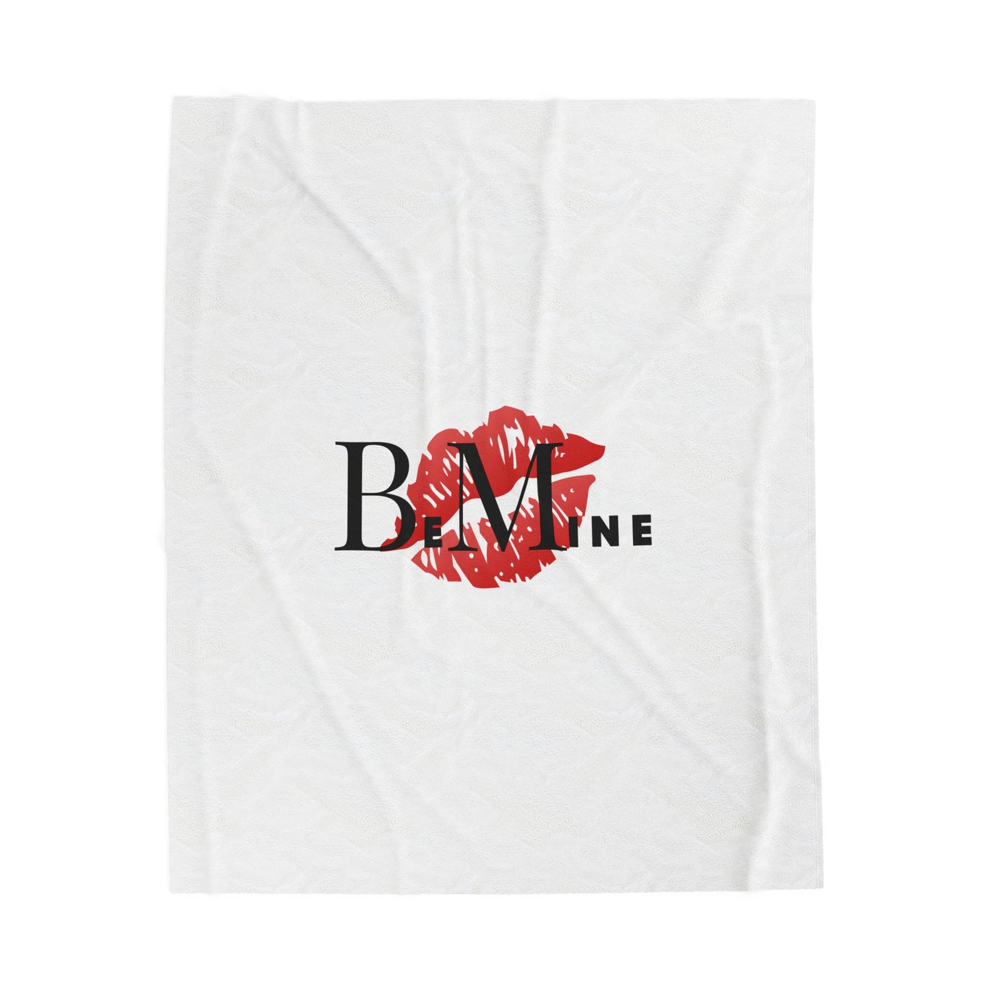 Valentine Be Mine Kiss Velveteen Plush Blanket