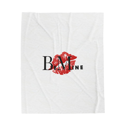 Valentine Be Mine Kiss Velveteen Plush Blanket