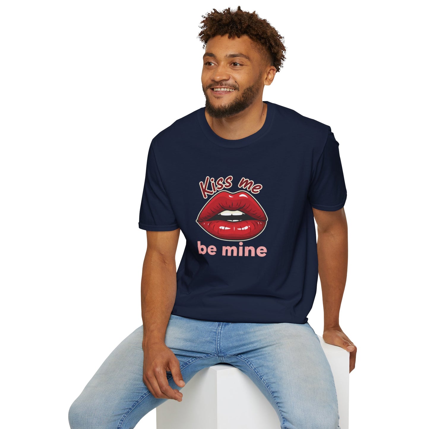 Kiss Me Be Mine T-Shirt — Red Lip Valentine Graphic Tee