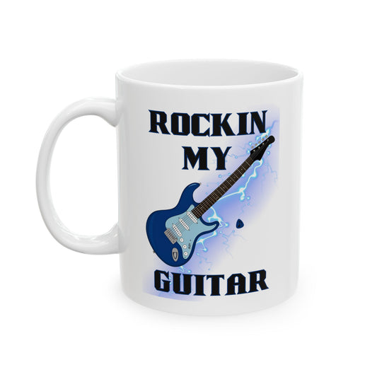 Rockin' Guitar Ceramic Mug - 11oz & 15oz Coffee Cup for Music Lovers
