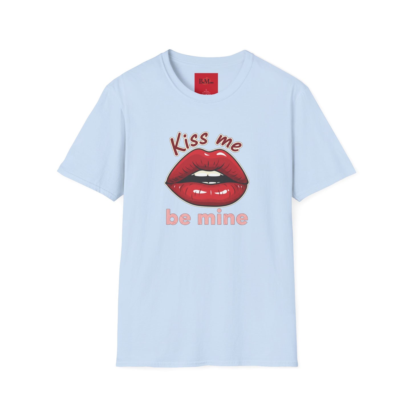 Kiss Me Be Mine T-Shirt — Red Lip Valentine Graphic Tee