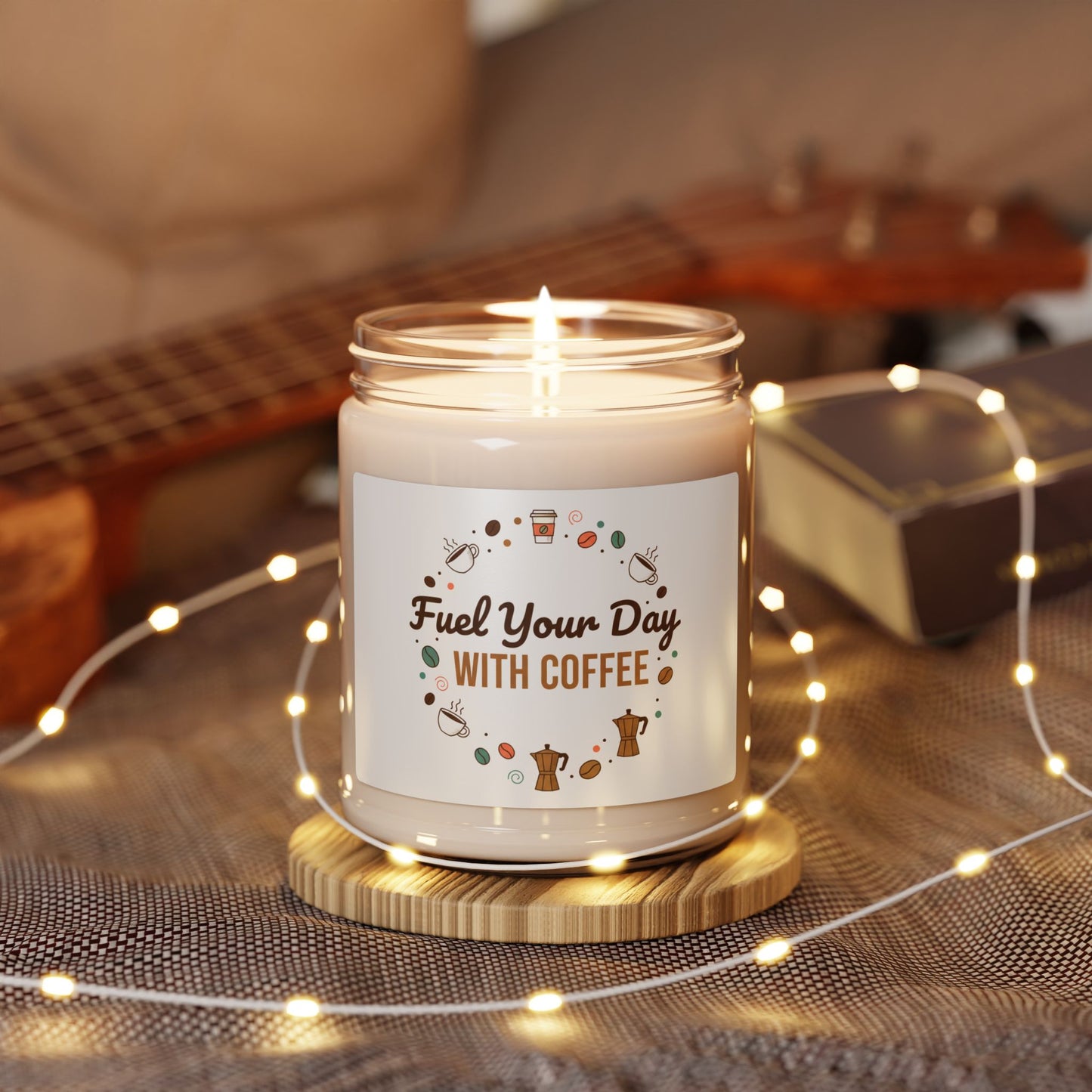 Coffee Lover Soy Candle — 9oz "Fuel Your Day with Coffee" Scented Candle
