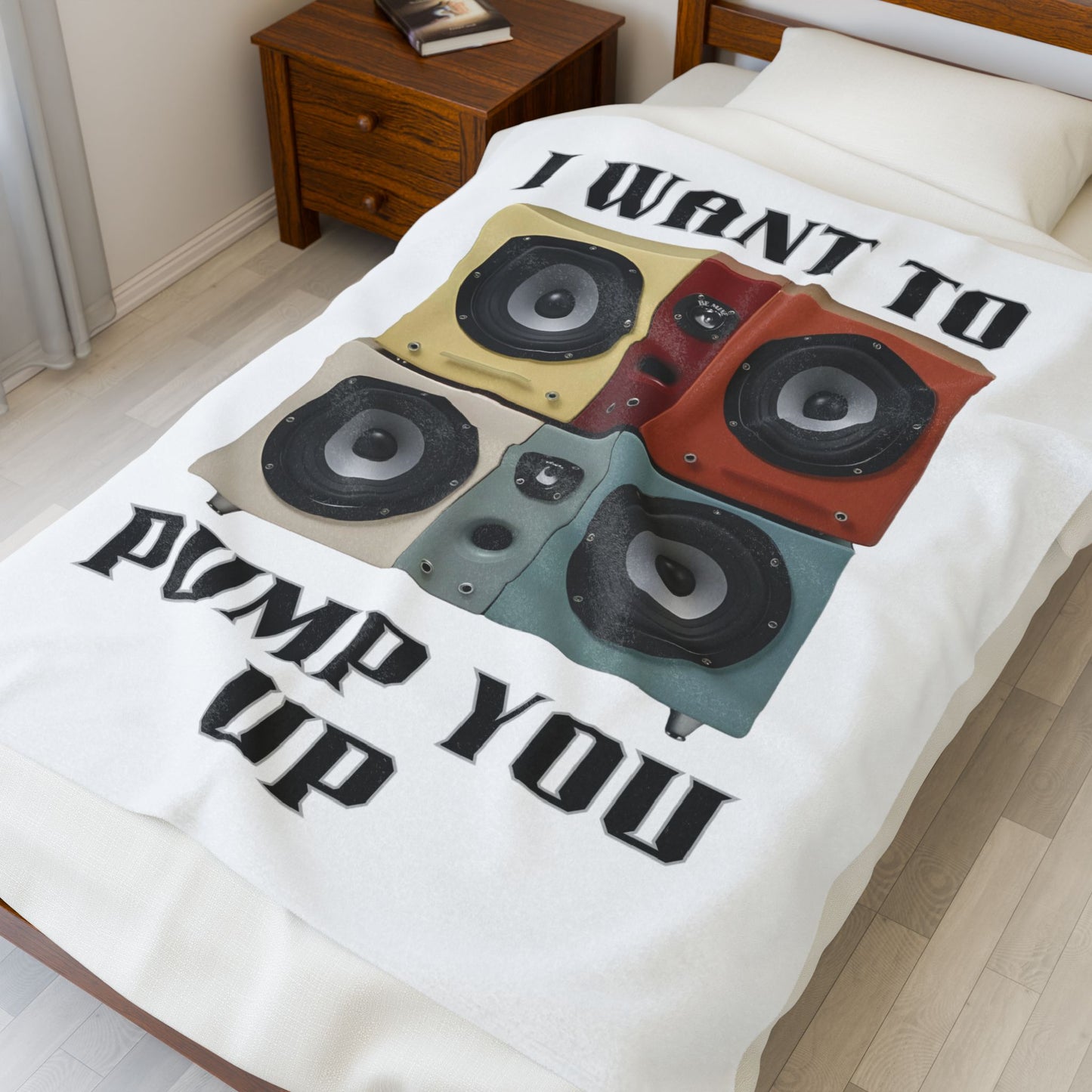 Velveteen Plush Blanket — I Want To Pump You Up Vintage Speaker Design