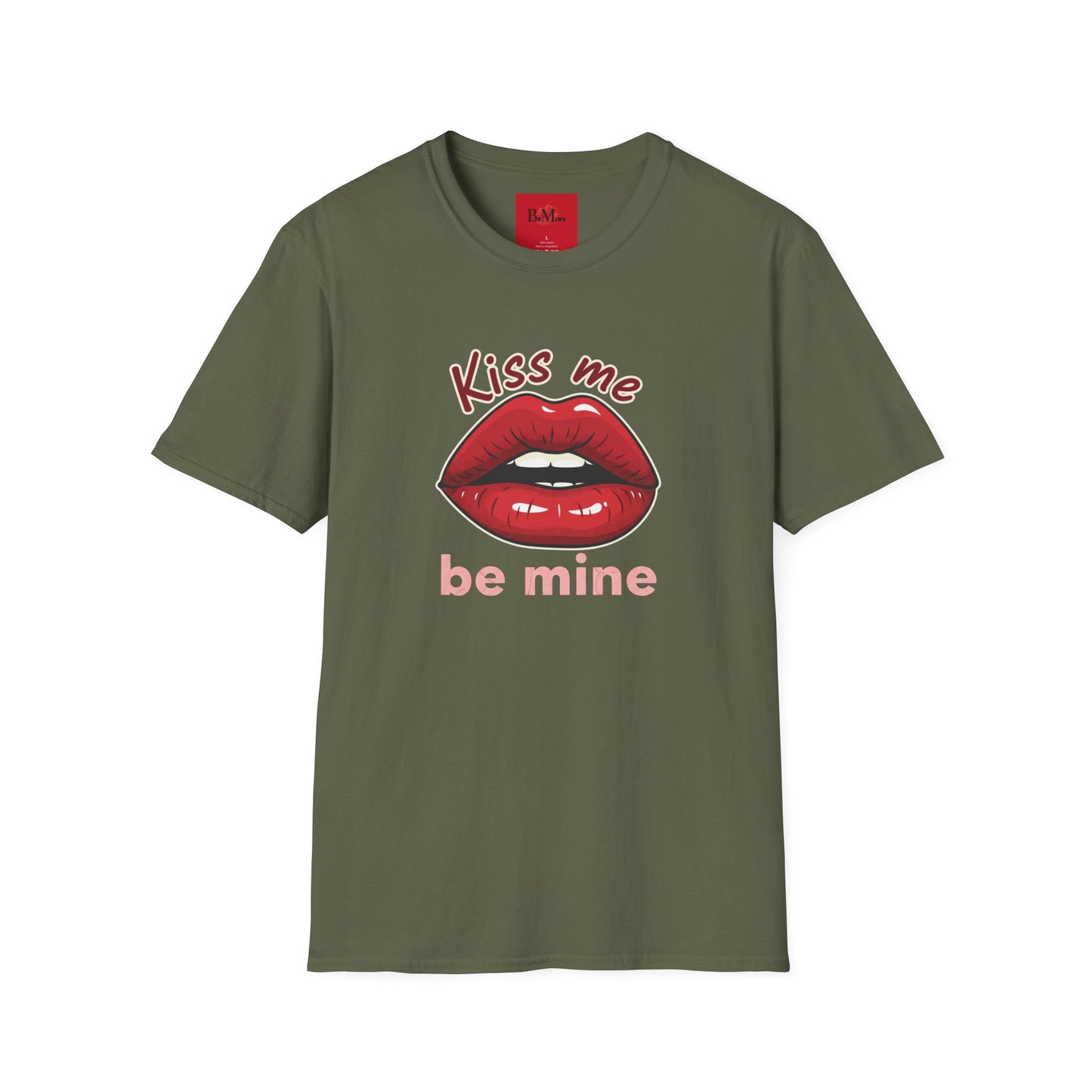 Kiss Me Be Mine T-Shirt — Red Lip Valentine Graphic Tee