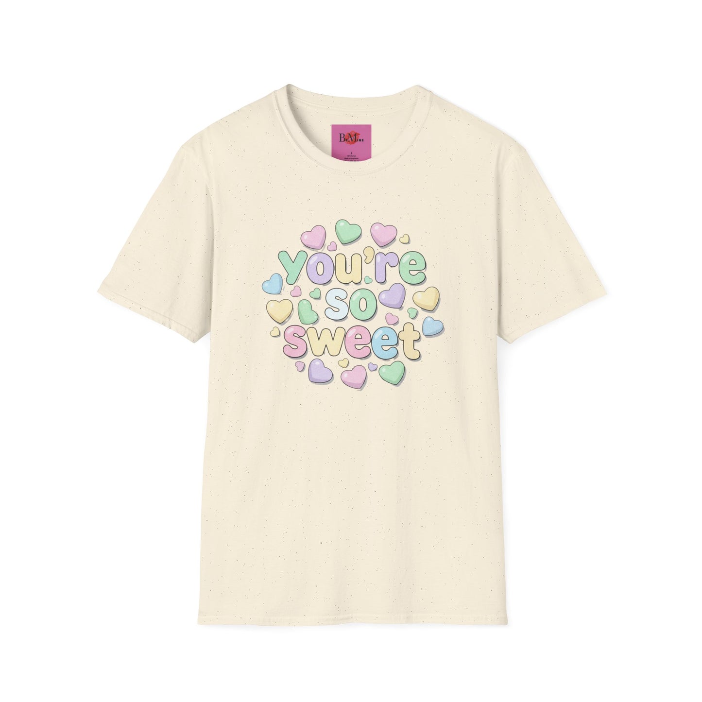 You’re So Sweet T‑Shirt — Pastel Candy Heart Graphic Tee