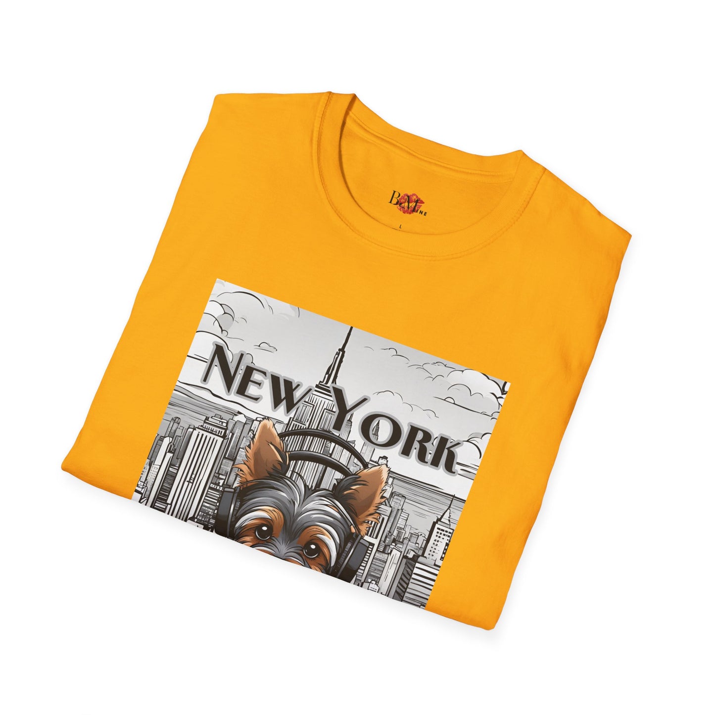 New York Beats Unisex Softstyle T-Shirt - Urban Dog Graphic Tee for City Lovers