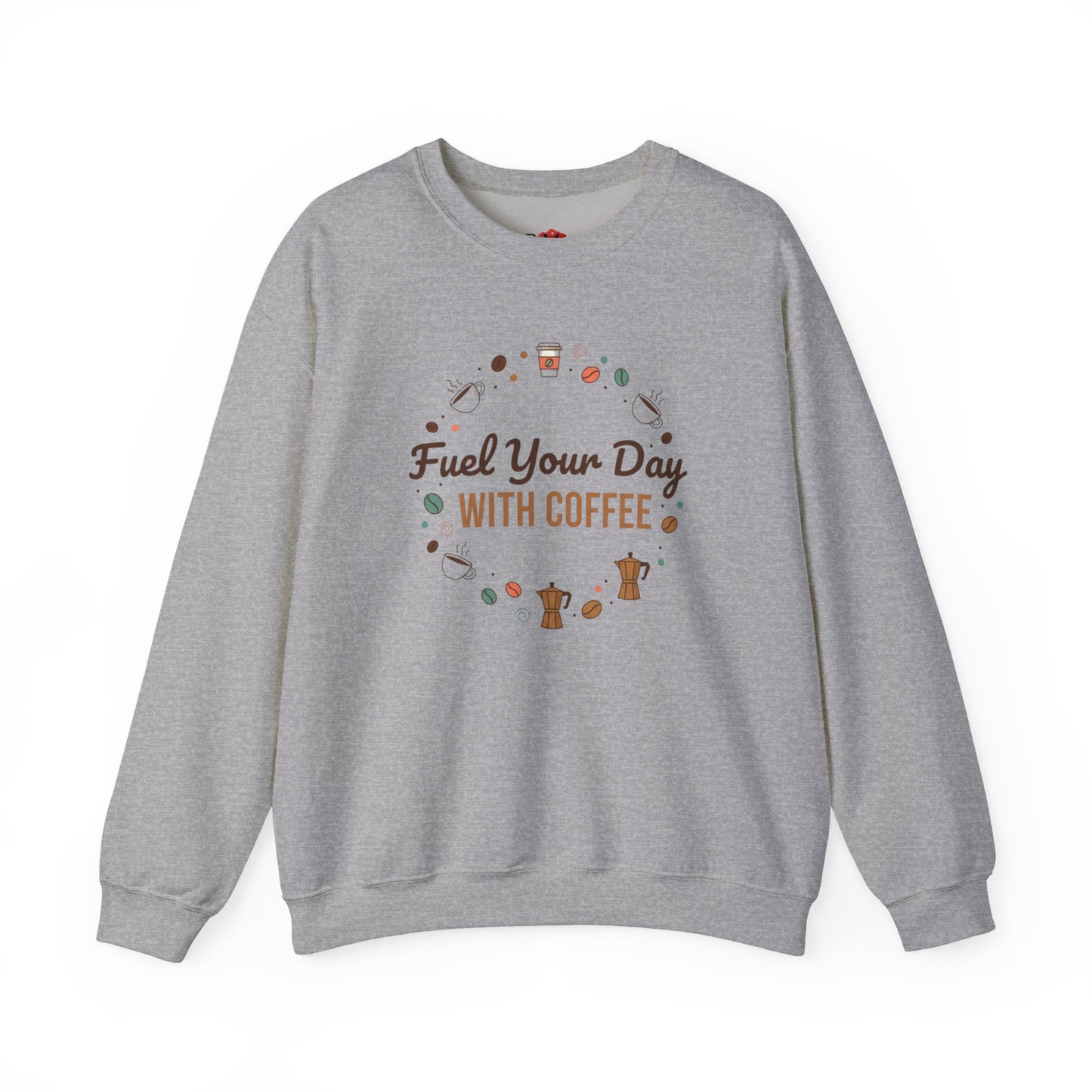 Fuel Your Day With Coffee Crewneck Sweatshirt | caffeine design, coffee lover
