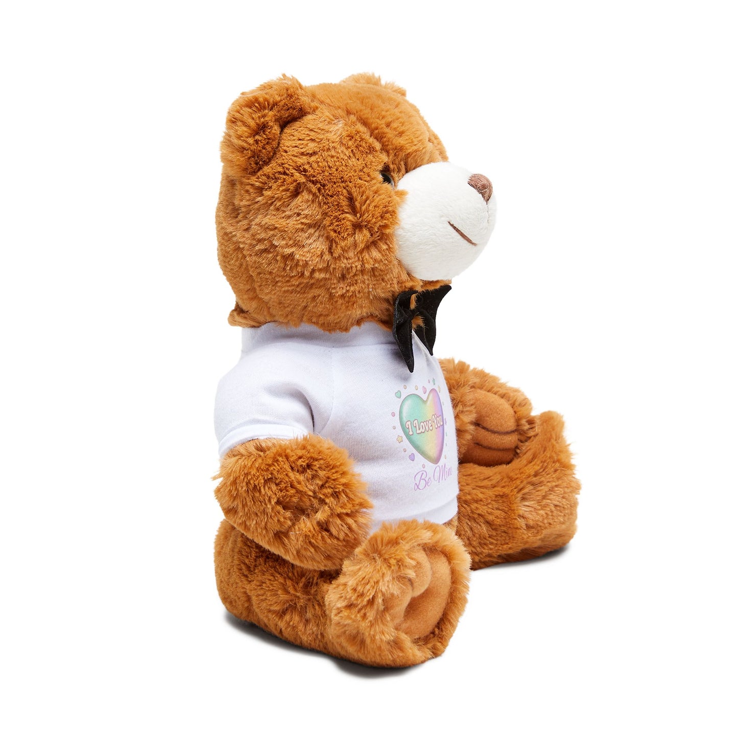 Cute Brown Teddy Bear Plush with 'I Love You' T-Shirt