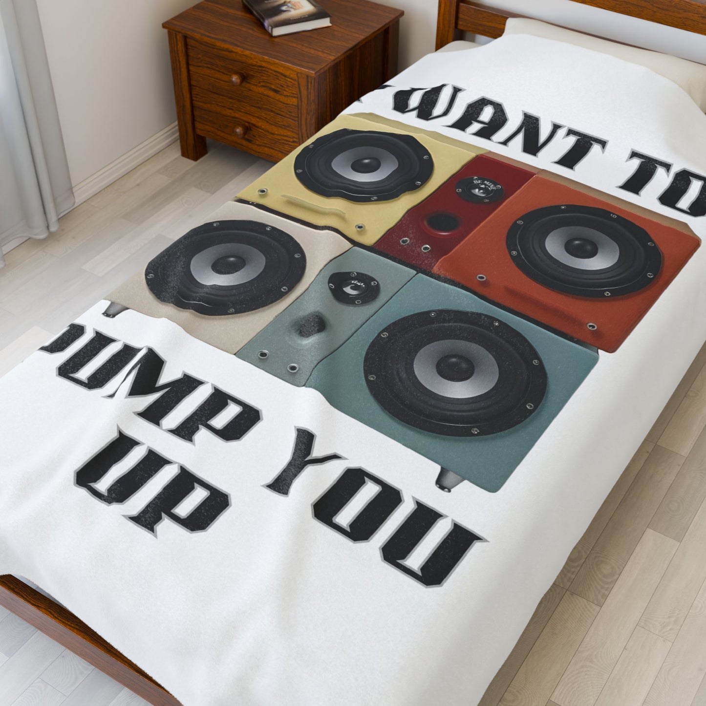 Velveteen Plush Blanket — I Want To Pump You Up Vintage Speaker Design
