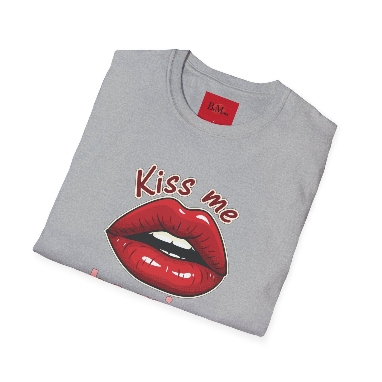 Kiss Me Be Mine T-Shirt — Red Lip Valentine Graphic Tee