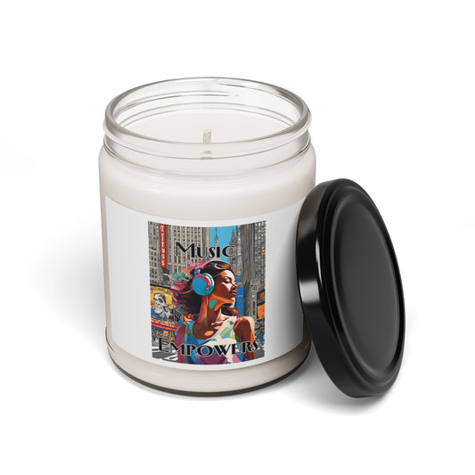 Music Empowers Soy Candle — 9oz Scented Jar (Urban Headphones Design)