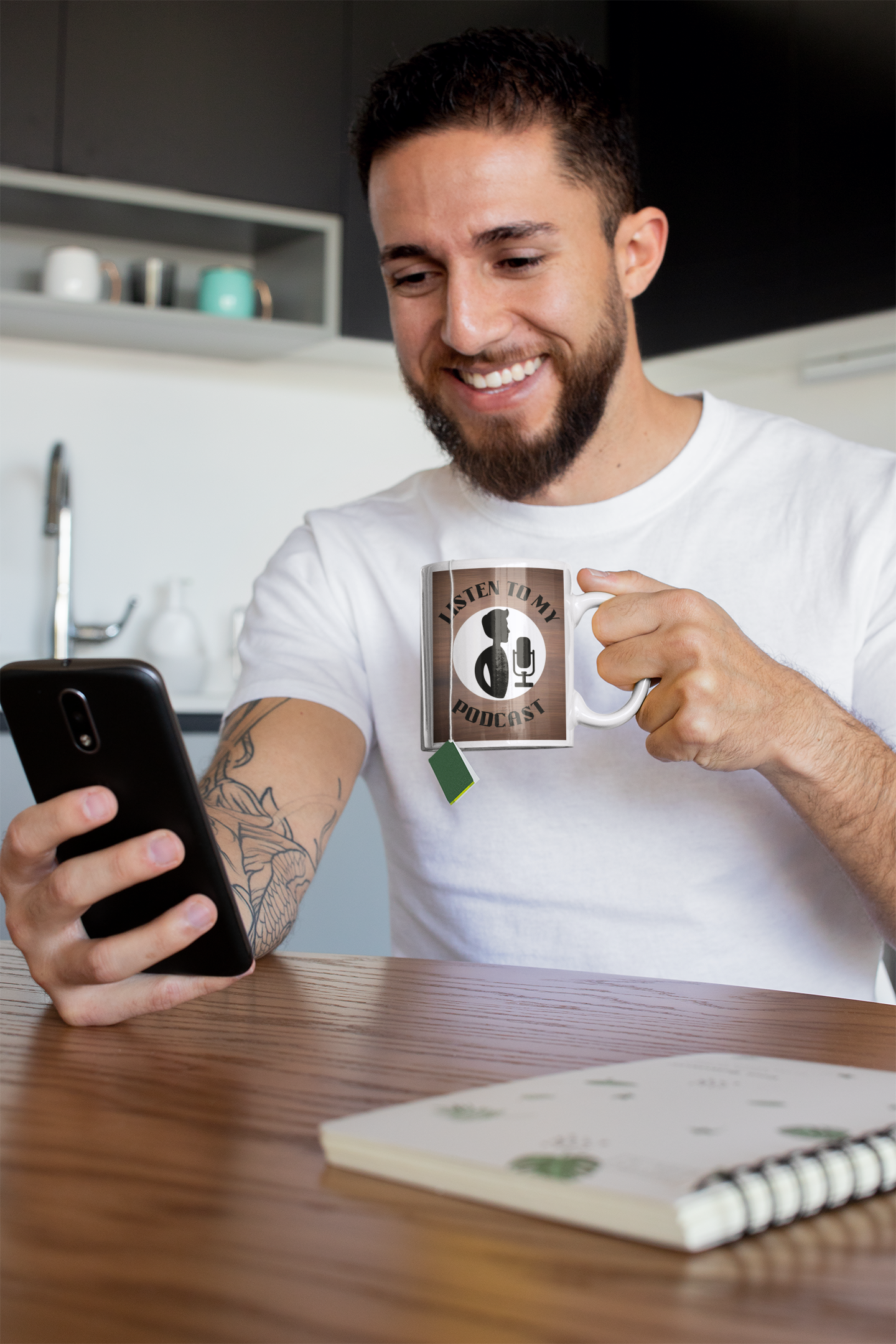 Mug with 'Listen to My Podcast' Design