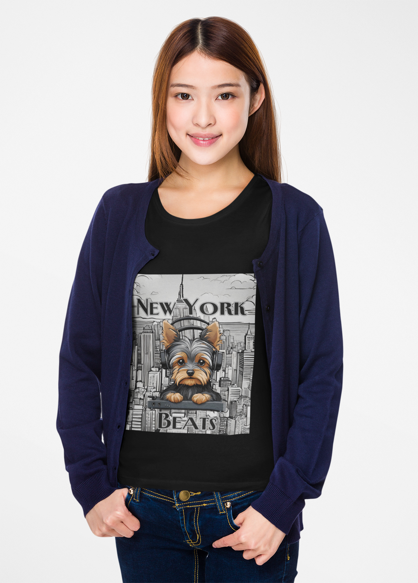 New York Beats Unisex Softstyle T-Shirt - Urban Dog Graphic Tee for City Lovers