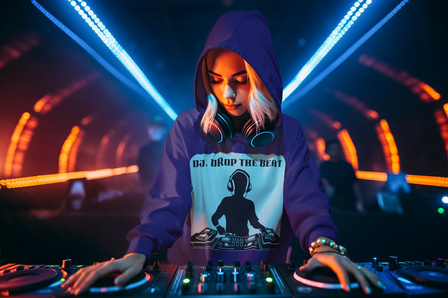 DJ Drop The Beat Unisex Hoodie - Heavy Blend Sweatshirt for Music Lovers