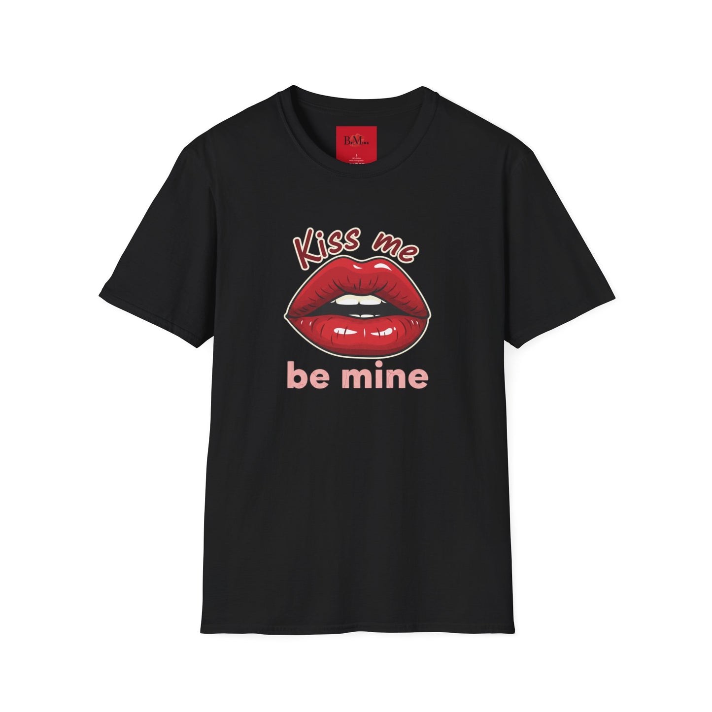 Kiss Me Be Mine T-Shirt — Red Lip Valentine Graphic Tee