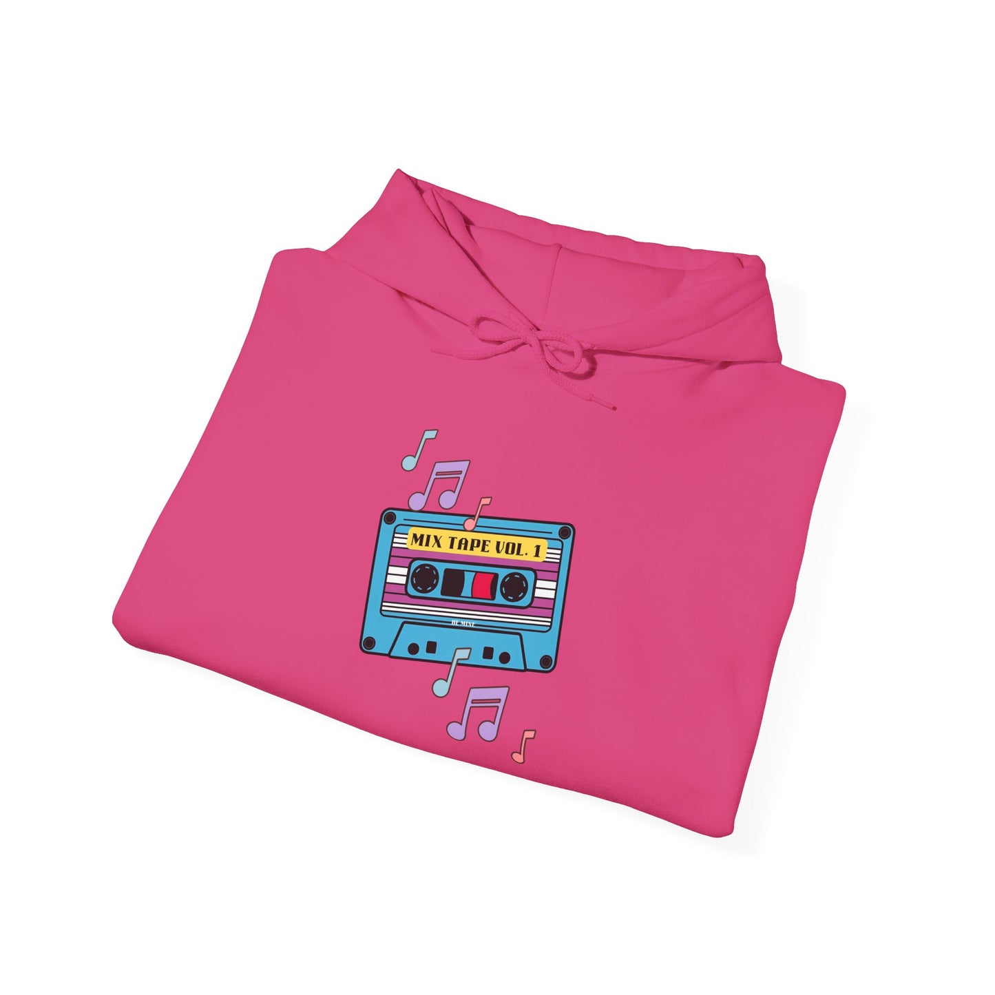 Retro Music Hoodie with Cassette Design - Unisex Heavy Blend Sweatshirt