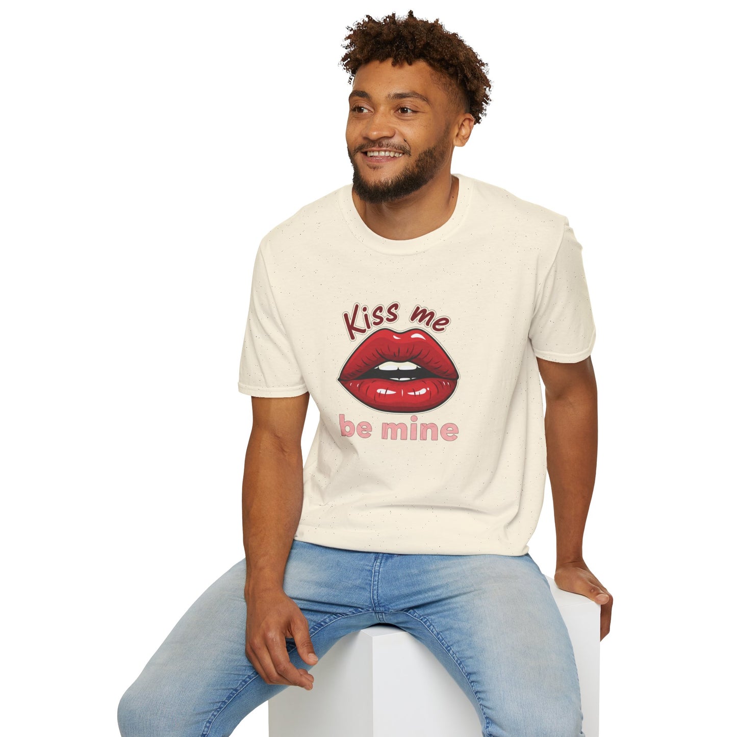 Kiss Me Be Mine T-Shirt — Red Lip Valentine Graphic Tee