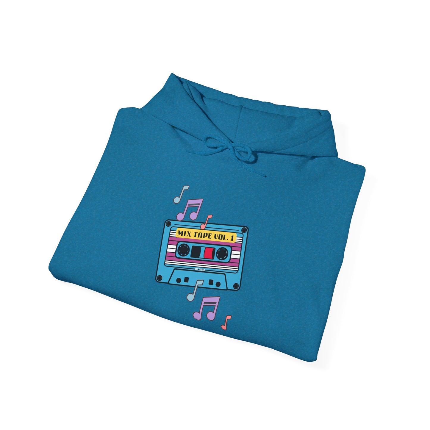 Retro Music Hoodie with Cassette Design - Unisex Heavy Blend Sweatshirt