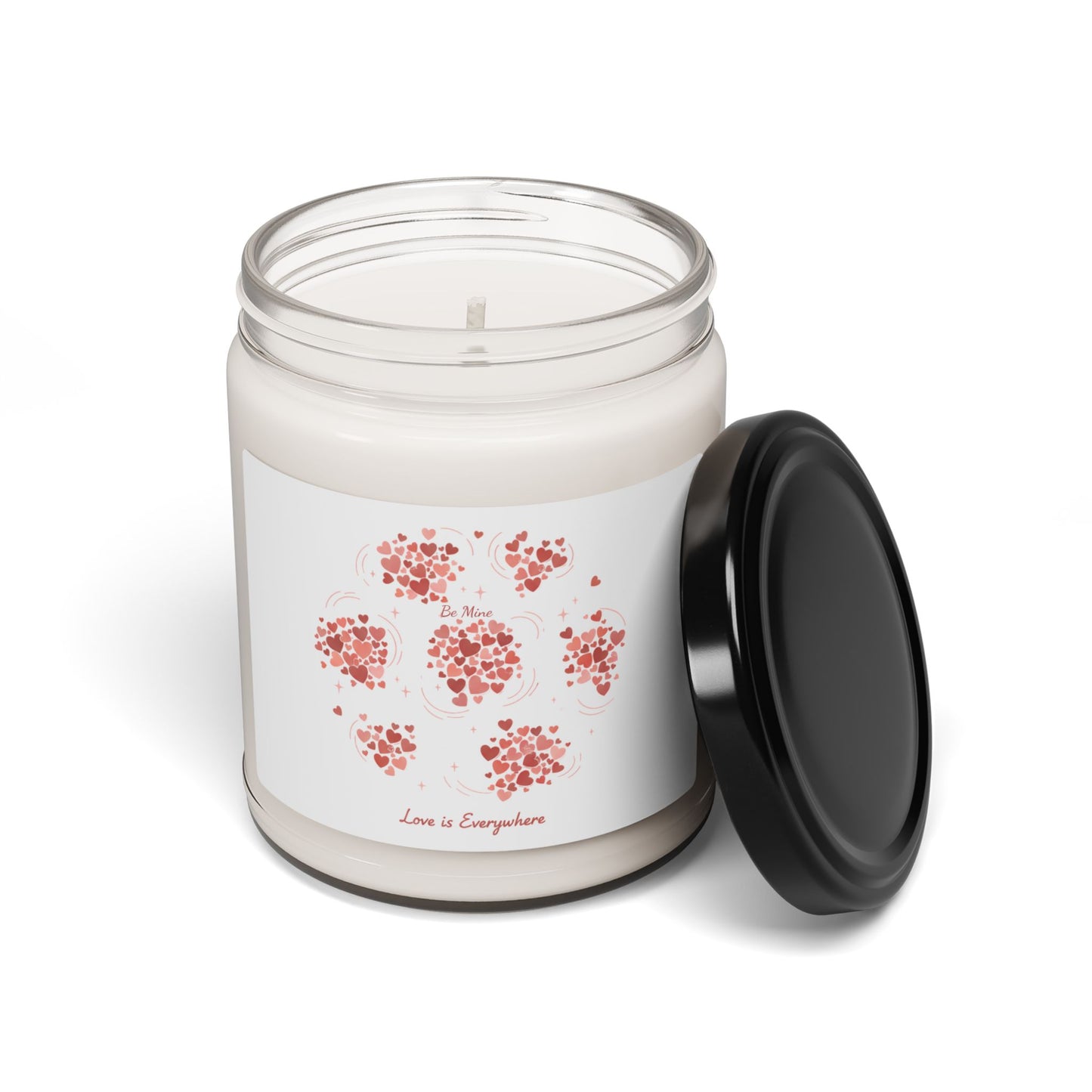 Tiny Heart Confetti Soy Candle | 9oz scented candle, valentine doodle