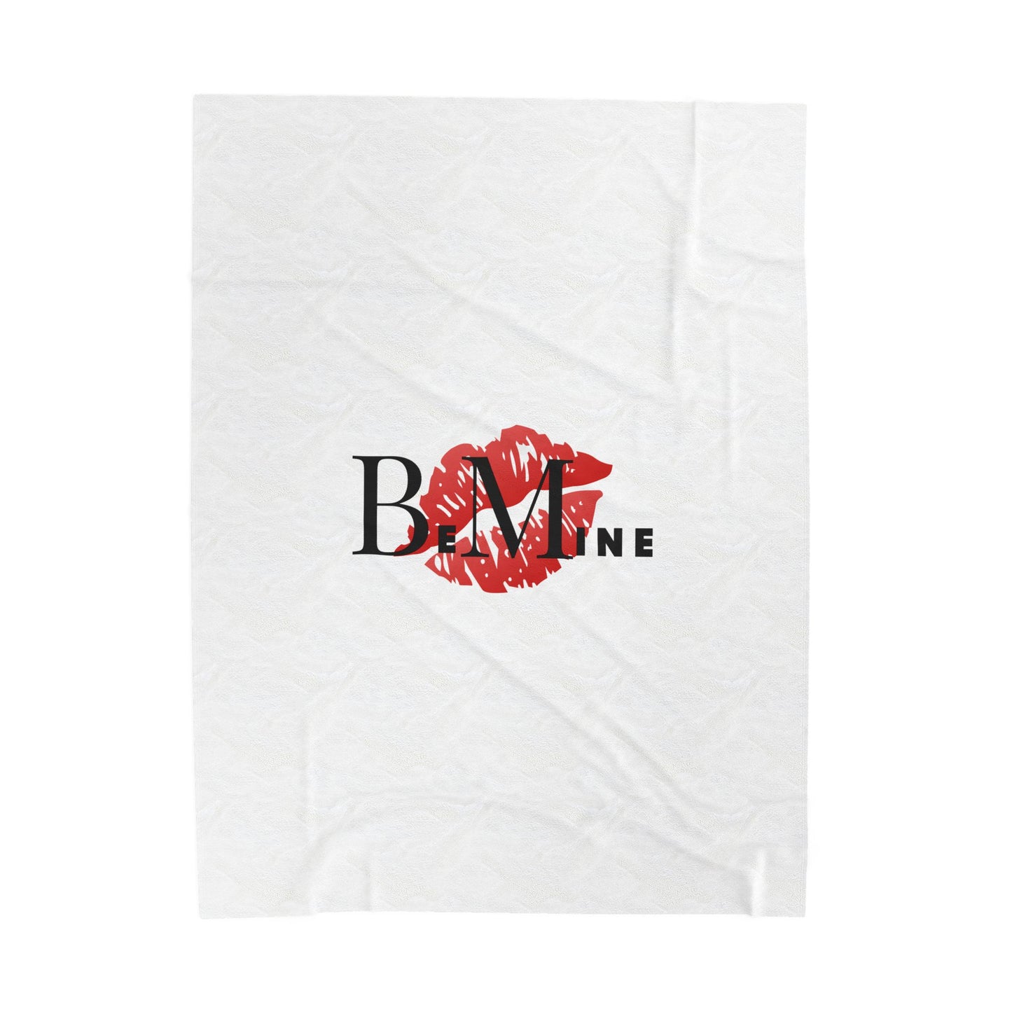 Valentine Be Mine Kiss Velveteen Plush Blanket