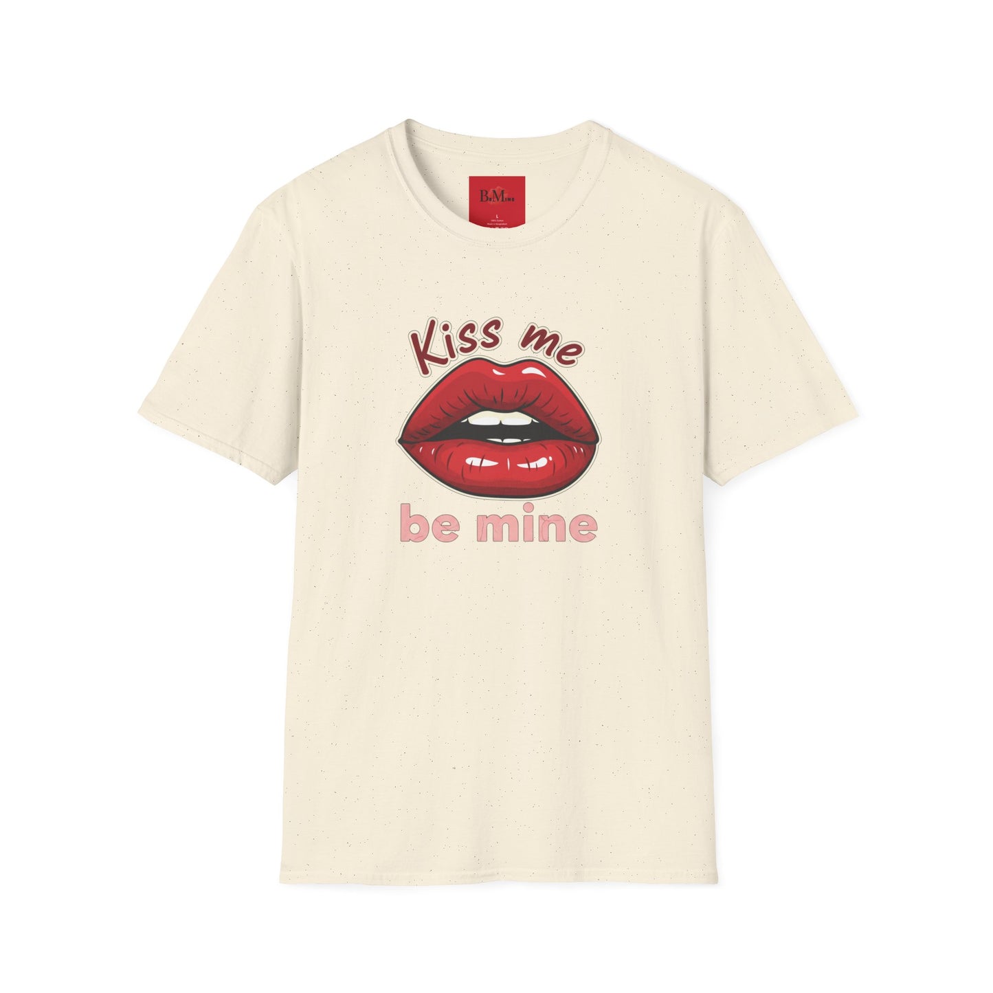 Kiss Me Be Mine T-Shirt — Red Lip Valentine Graphic Tee