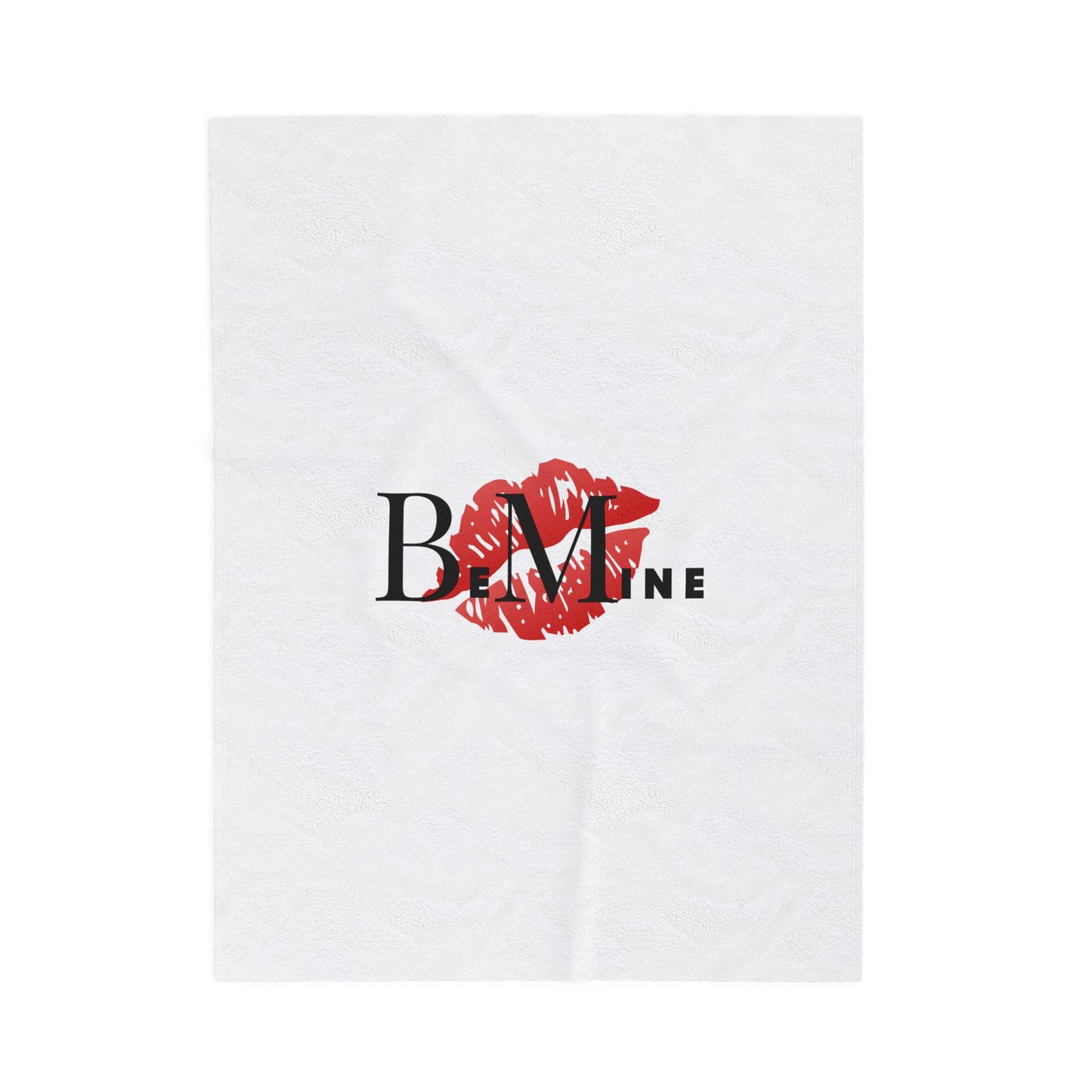 Valentine Be Mine Kiss Velveteen Plush Blanket
