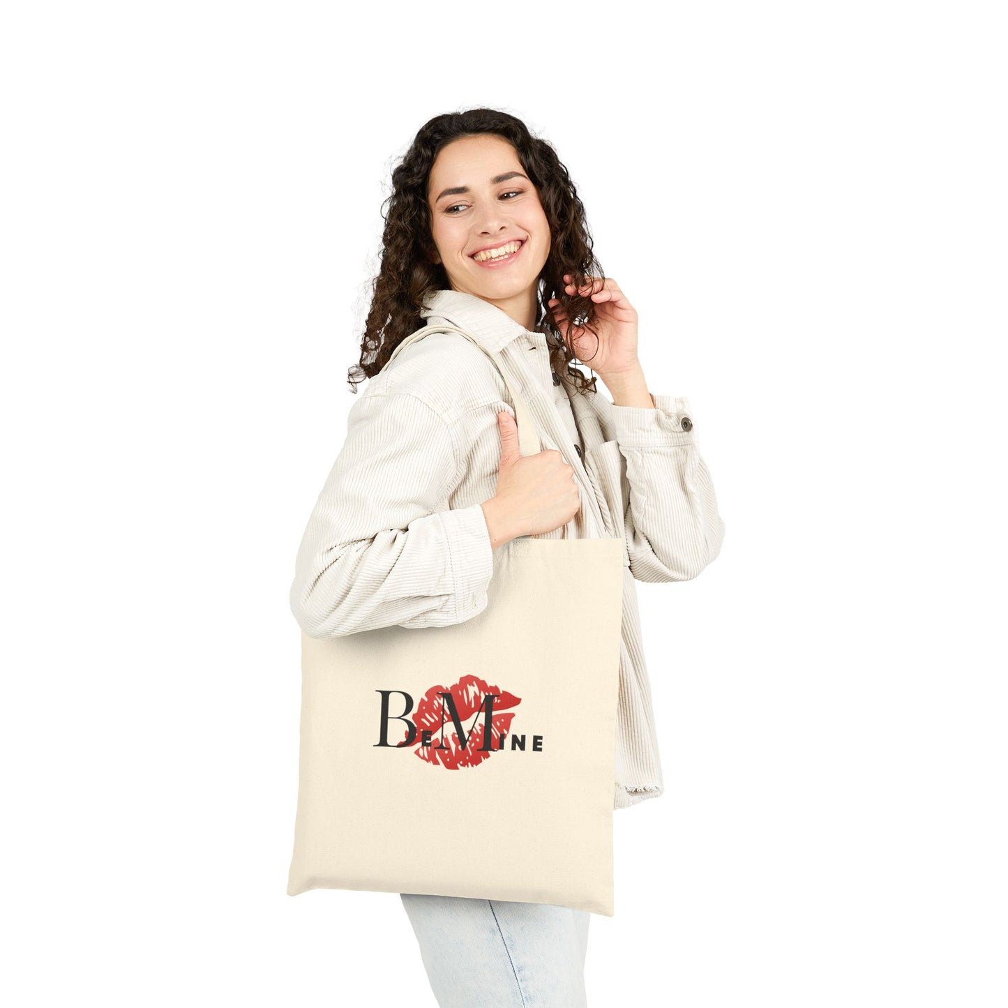 Babe Tote Bag - Red Lip Kiss Cotton Canvas Shopper