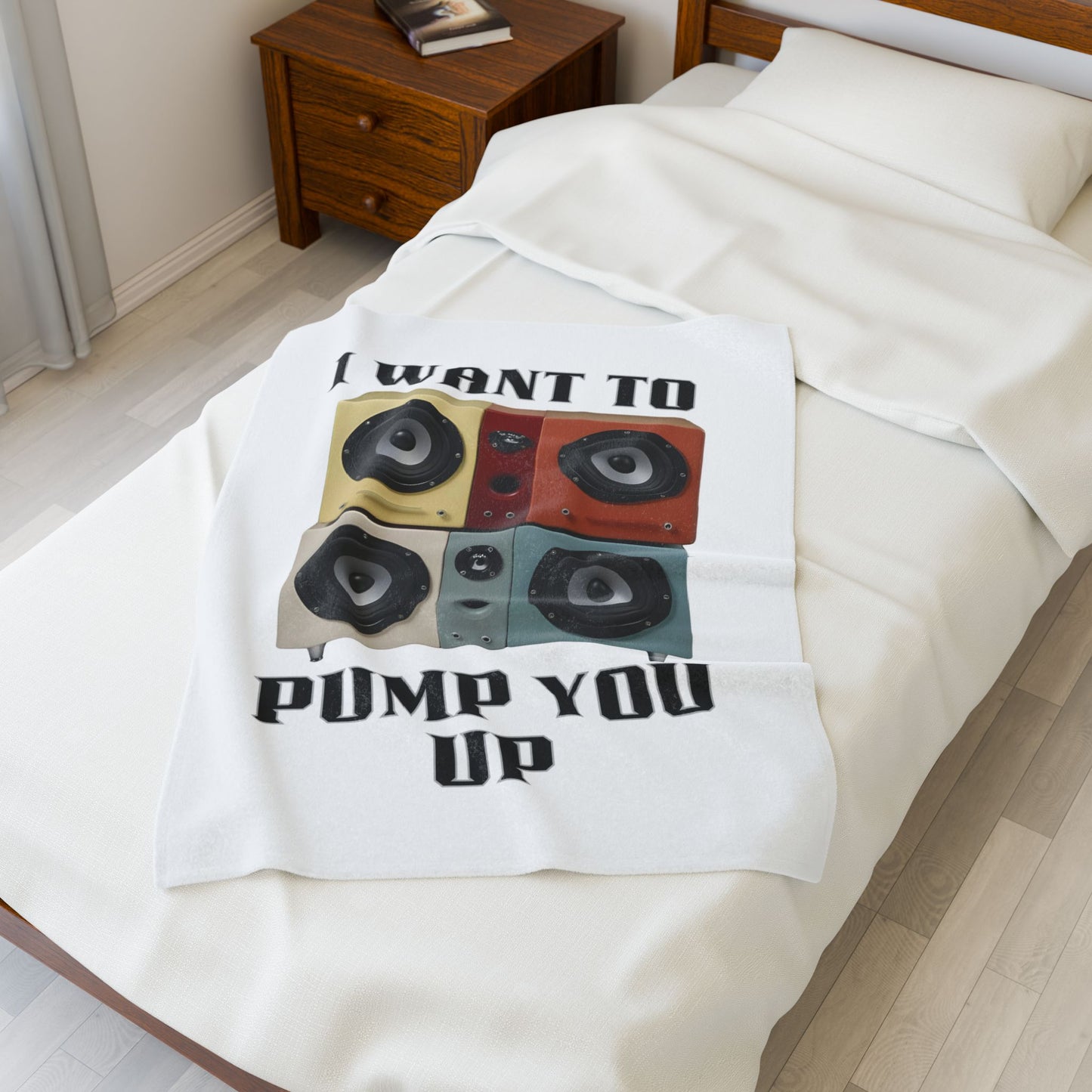 Velveteen Plush Blanket — I Want To Pump You Up Vintage Speaker Design
