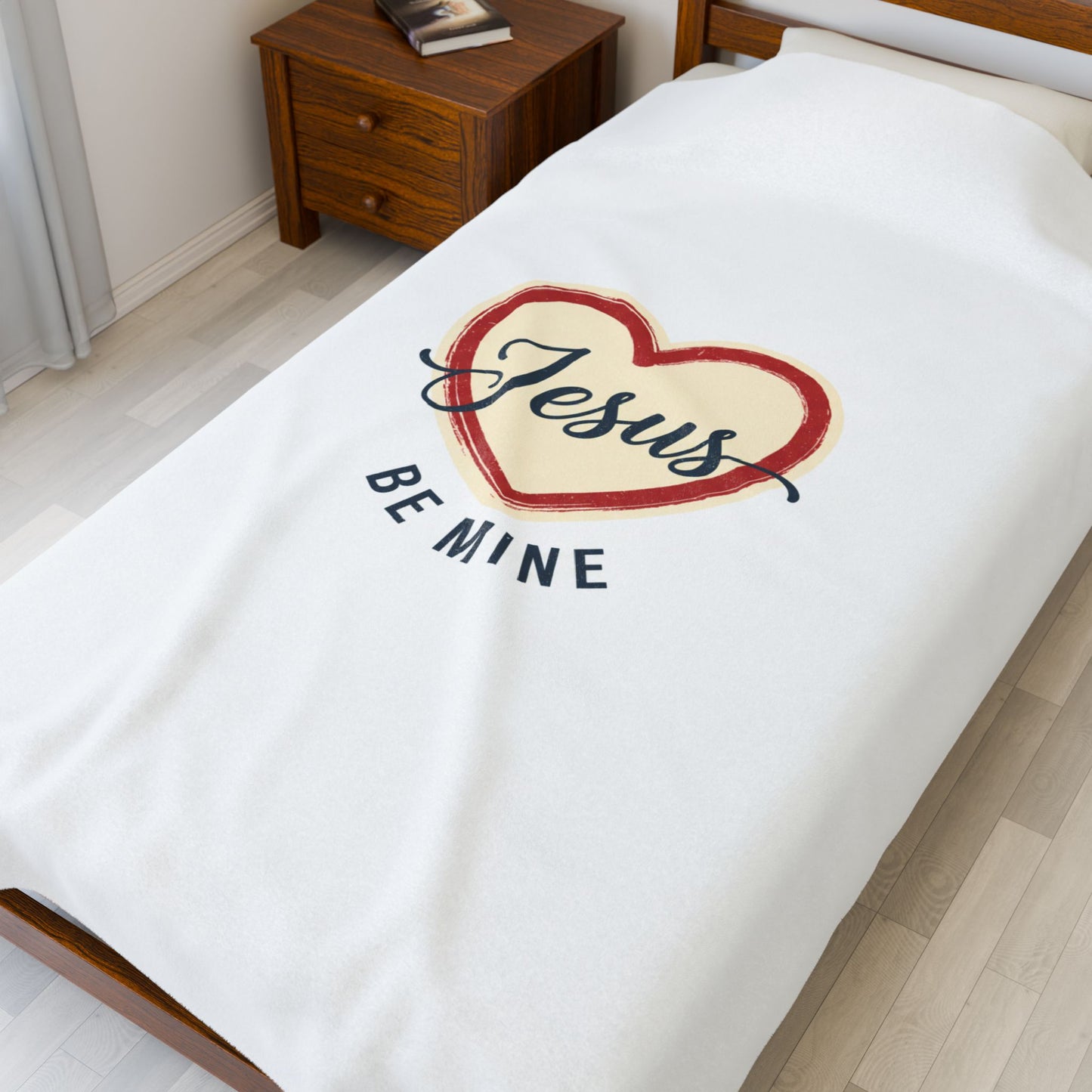 Jesus Be Mine Plush Blanket – Christian Valentine Heart Throw