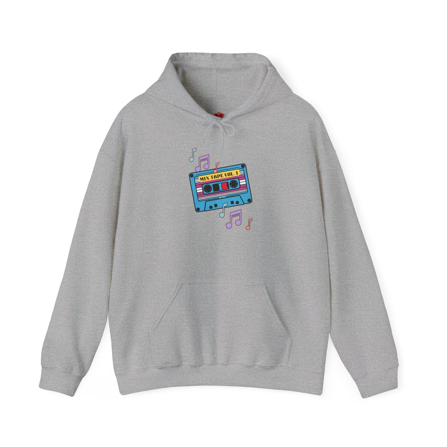 Retro Music Hoodie with Cassette Design - Unisex Heavy Blend Sweatshirt