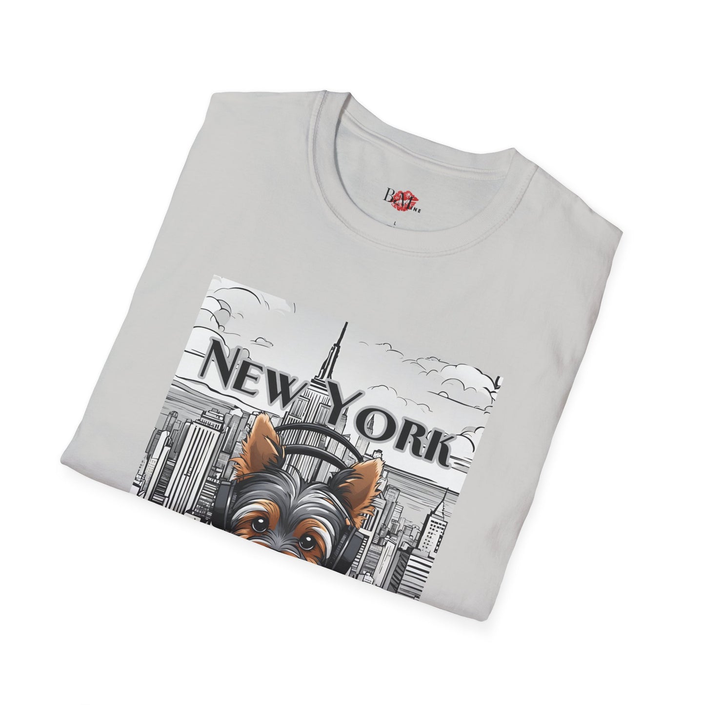 New York Beats Unisex Softstyle T-Shirt - Urban Dog Graphic Tee for City Lovers